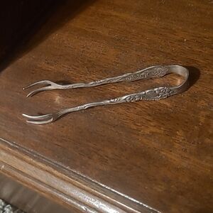 Vintage Swedish Silver Sugar Tongs Ornate Design Excellent Condition